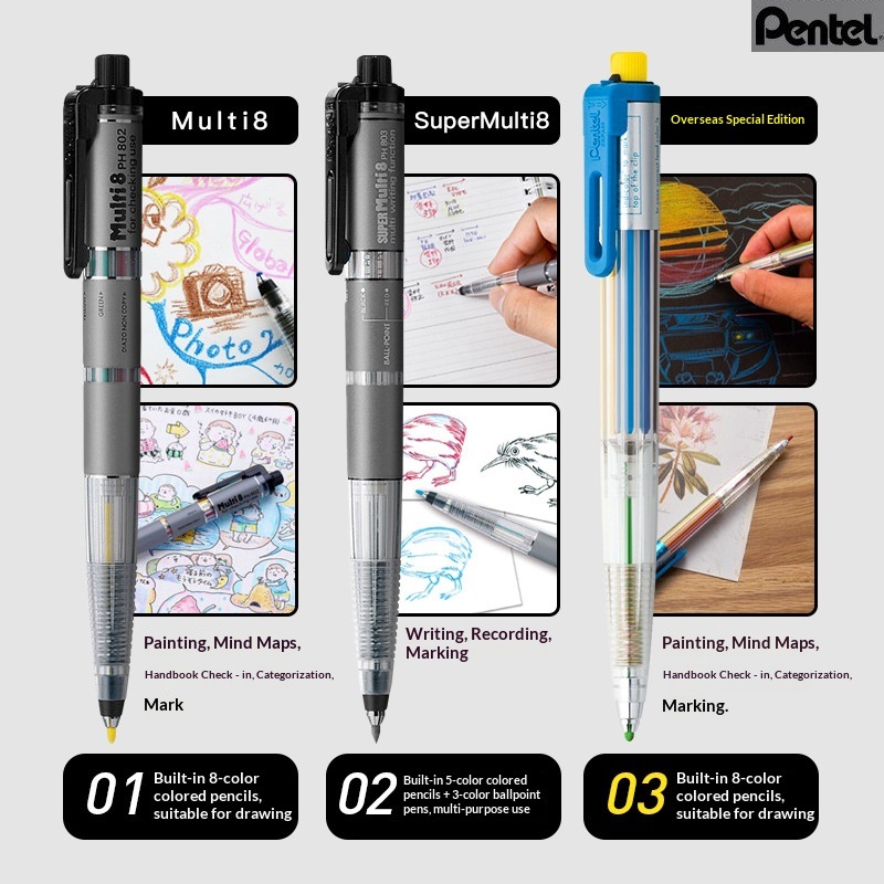 Staedtler Pencil Lumocolor - Oryginalny japoński zestaw ołówków automatycznych Pentel